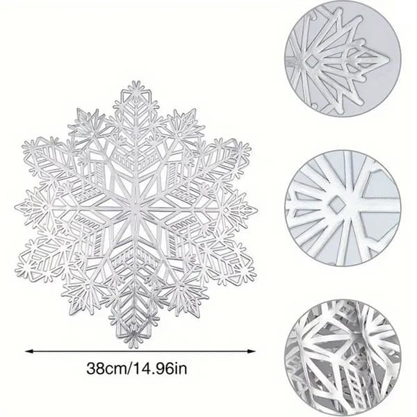 Julbordstabletter "Silverflinga" (silverfärgade, set om 4) – Antislip och termo-isolerande bordsunderlägg (ca 38 cm)