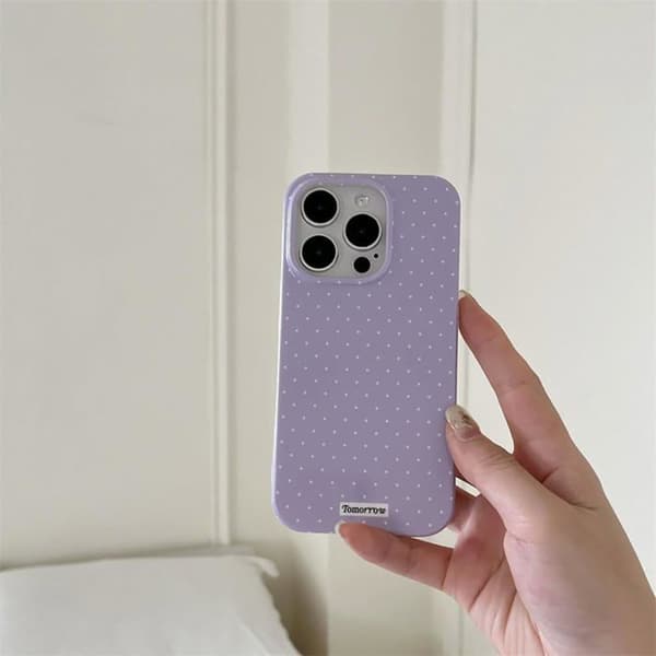 Cover til iPhone 13/14 — Elegant og sød prikket design, lavet af blødt TPU, der tilbyder fin beskyttelse — Lilla