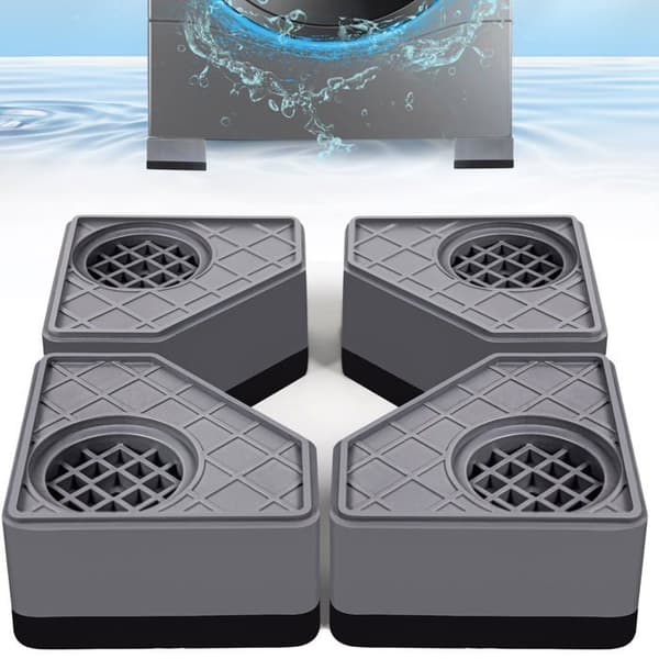 Antivibrationsplattor - SONGHUI - Set om 4 - Höjd 4,6 cm - Spår Ø 3,8 cm - PP+gummi