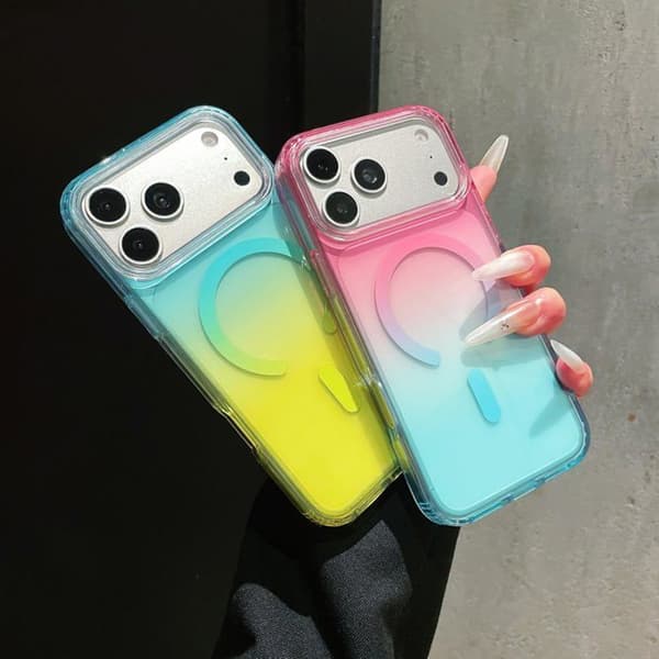 Magnetisk beskyttelsesskal til iPhone 17 Pro - Bicolor gradient - Gradient i pink og blå