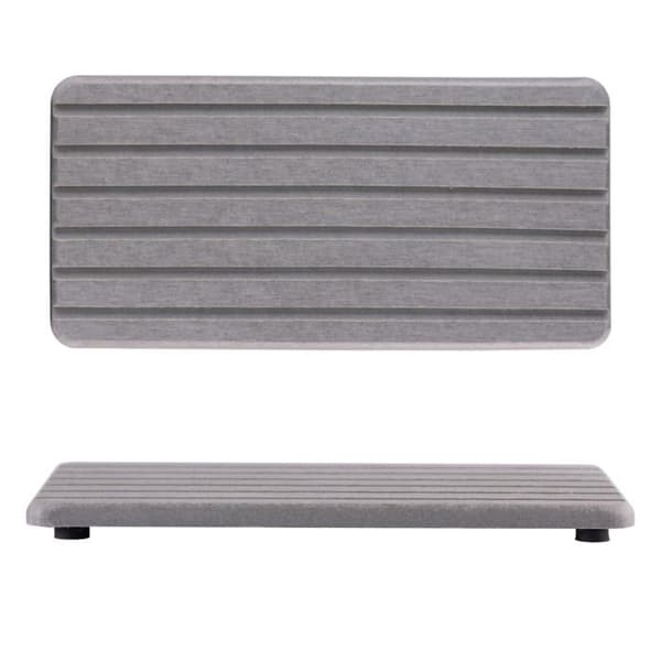 Spongeunderlägg - SONGHUI - Set med 2 diatoméplattor 21 x 10 cm - Absorberande & halkfria - Grå Grå