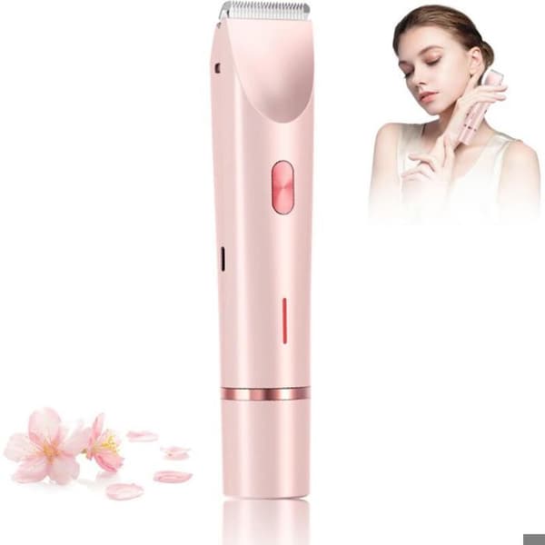 Elektrisk bikini trimmer - AURUMAREPL - 2-i-1 - Rosa - Bikini, ansigt, ben og armhuler - Til kvinder