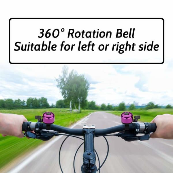 Cykelklocka med klar ton; passar för vuxna och barn (pojkar och flickor) — Lila.