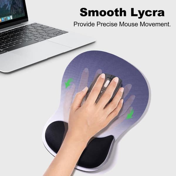 Mussemåtte med håndledsstøtte, ergonomisk støtte i memory-skum, mussemåtte til gaming