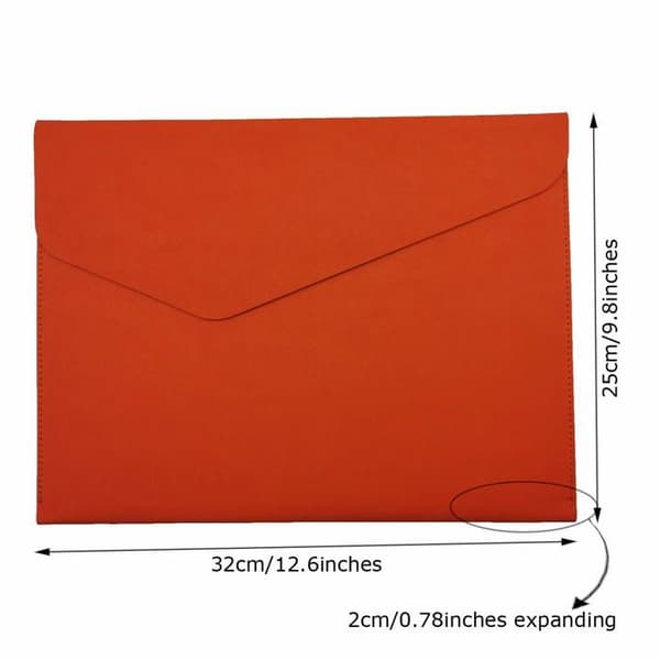 Pärm/Map för A4-dokument i konstläder – Vattentät kuvertmapp (Orange)