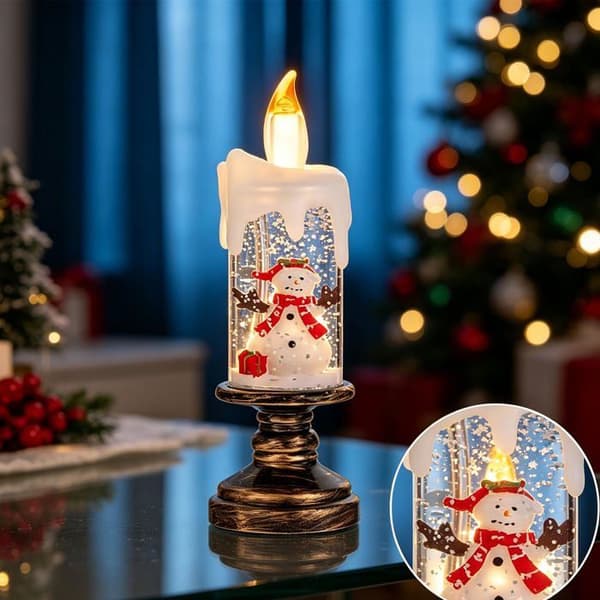 Flammefrie julelys, selvlysende julemand natlamper, ideelle til juledekorationer og familiefester.