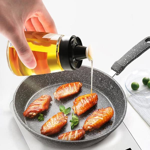 Olie dispenser til camping – (5,4 oz / ca. 160 ml) Glas karaffel til olivenolie og eddike, sæt af 2