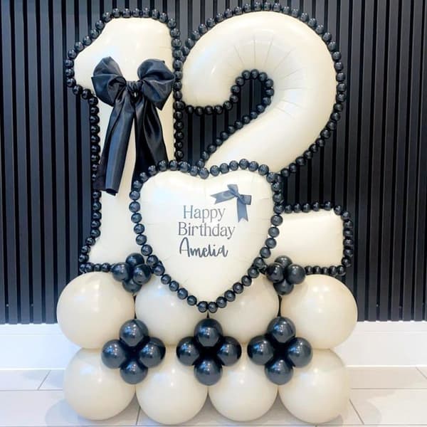 Ballon nummer - SONGHUI - 1 - 40 tommer (100 cm) - beige creme - selvoppustelig genanvendelig beige