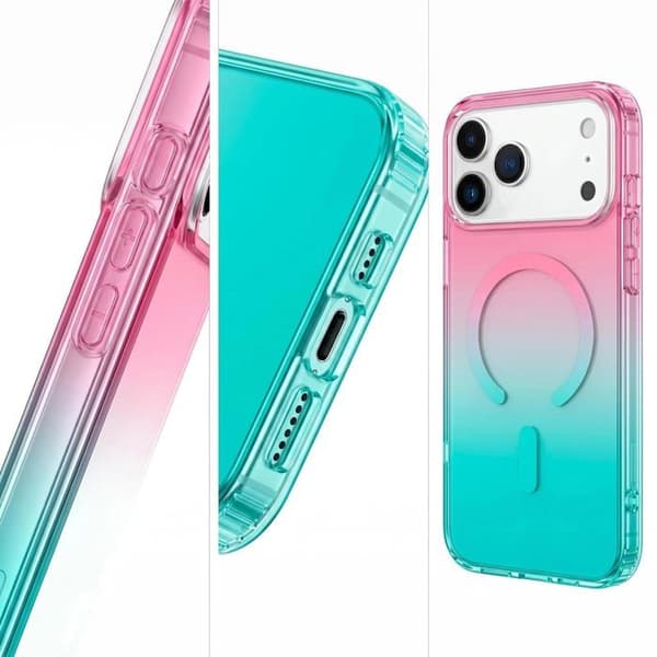 Magnetisk beskyttelsesskal til iPhone 17 Pro - Bicolor gradient - Gradient i pink og blå