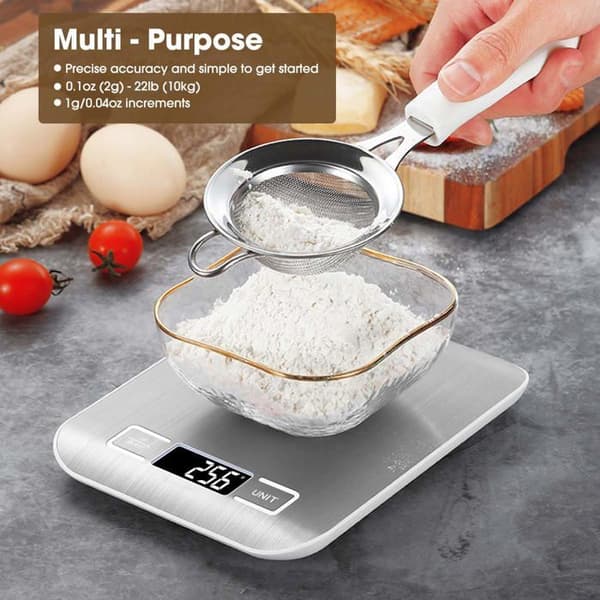 Digitale køkkenvægt - SONGHUI - 10 kg - Graduering 1 g - Multi-enheder - Rustfrit stål 304