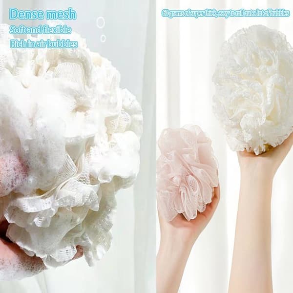 Luffasvamp för bad (set om 2) – Exfolierande svamp och duschblomma – Badtillbehör