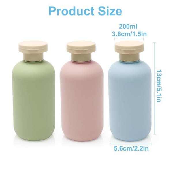 3 kpl uudelleenkäytettäviä matkakokoisia pulloja - 200 ml