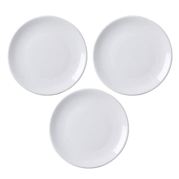 Tallrikar - SONGHUI - Minimalistisk design - Mjuk porslin 15 cm - Set om 3 - Stapelbara, diskmaskinssäkra Vit