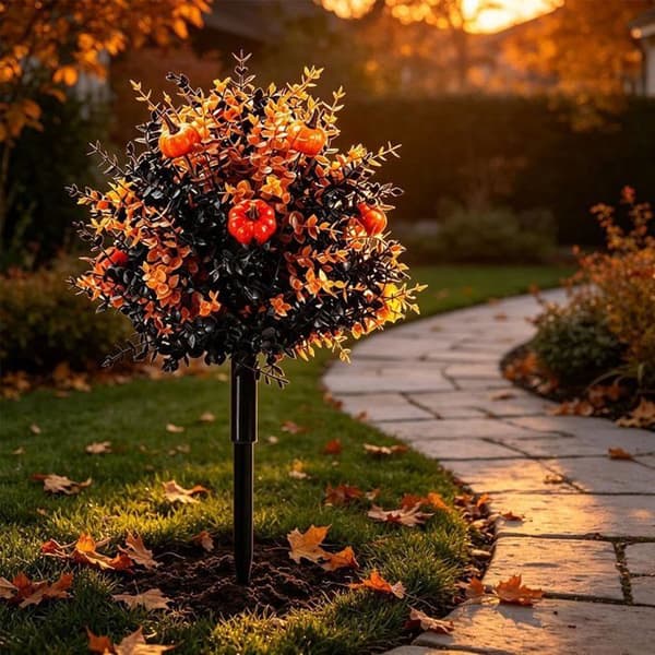 Indsats i form af kunstig græskar til efteråret på 60 cm, ideel til Thanksgiving og Halloween, sæt med 2.