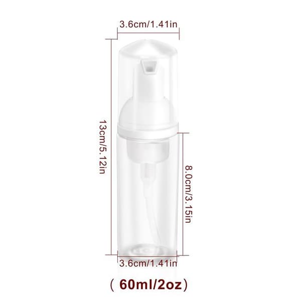 Plastikskumdispenserflasker på 60 ml – Tomme og bærbare rejseflasker (Skumdispensere) – 2-pak