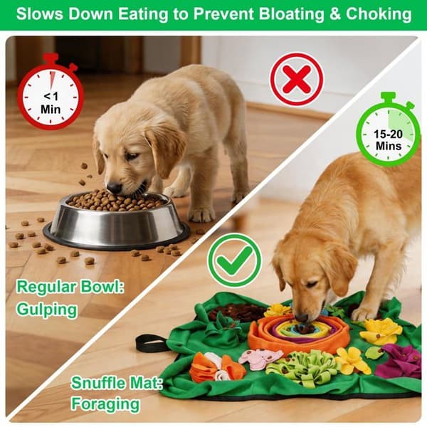 Grave tæppe til hund - SONGHUI - Model 50 x 50 cm - Slow-feeder - Vaskbar fleece - Skridsikker