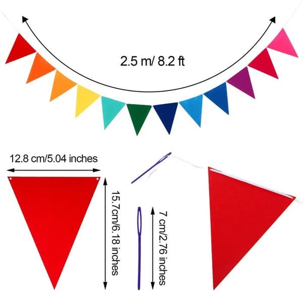 Lippuviirit - SONGHUI - 6 kappaletta - 72 lippua - 2,5 m - Monivärinen huopa
