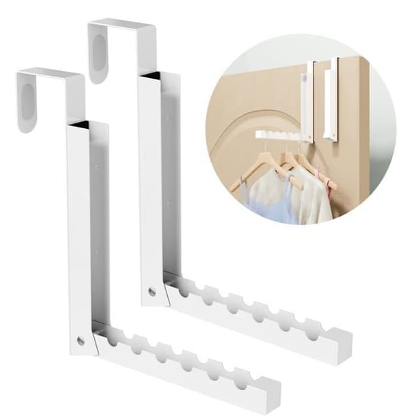 Tørrer/Clothes Hanger - SONGHUI - Sammenfoldelig til ophæng - Sæt af 2 - Hvid metal - 6 pladser Vit