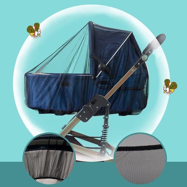 Myggnät för barnvagn (2-pack), skydd i slitstark nät, svart | Universell storlek