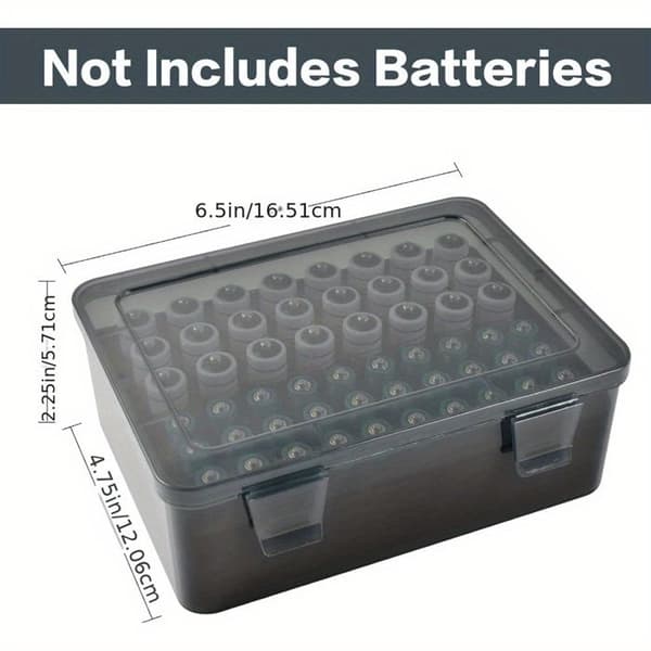 Batteriopbevaring - SONGHUI - 54 pladser (24 AA + 30 AAA) - Gennemsigtigt låg - Robust plastik - Sikker lukning Transparent lock