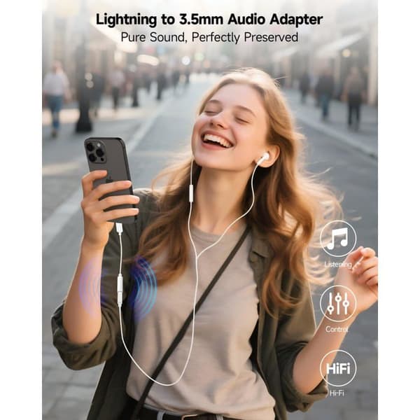 Lightning-adapter til 3,5 mm hovedtelefonstik (sæt af 2) — Adapter/konverter til lyd til iPhone
