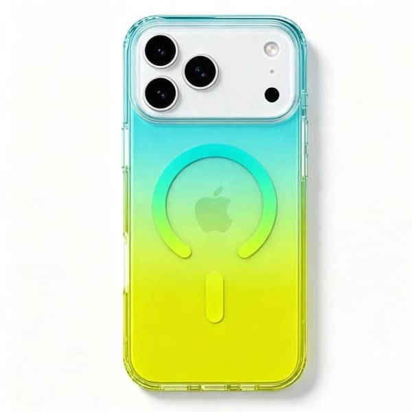 Magnetisk beskyttelsesskal med gradient til iPhone 17 Pro Max - To-farvet gradient - Blå-gul gradient