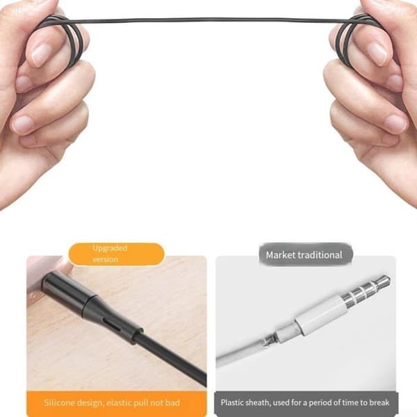 Trådbundna hörlurar med brusreducering - SONGHUI - Ingen modell - USB-C - platt kontakt - för att sova Vit