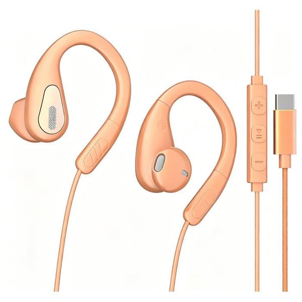 Spelheadset med sladd - SONGHUI - Typ-C - Orange - HD-mikrofon - AI-brusreducering