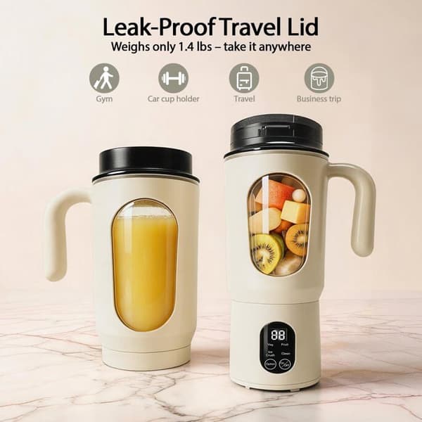 Bærbar individuel blender - SONGHUI - 580 ml - 50 W - 12 rustfrie stålblade - USB-C genopladelig