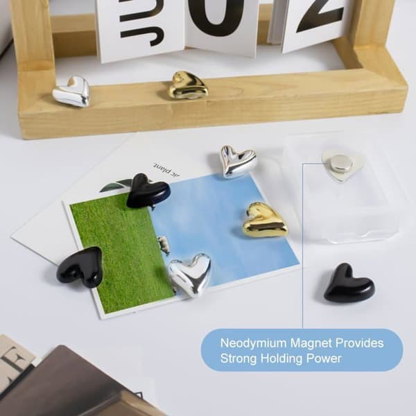 Kylskåpsmagneter - SONGHUI - Set med 22 hjärtan - Hjärformade - Kraftfull neodymmagnet - 2 x 2 cm