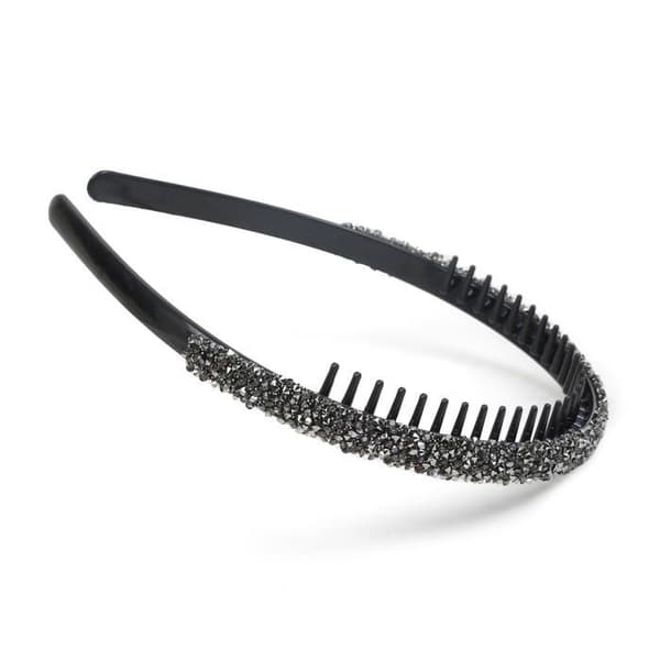 Set med 4 eleganta diadem med strass - För kvinnor, utrustade med en halkfri design med tänder.