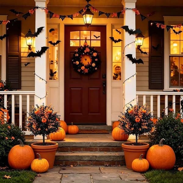 Indsats i form af kunstig græskar til efteråret på 60 cm, ideel til Thanksgiving og Halloween, sæt med 2.