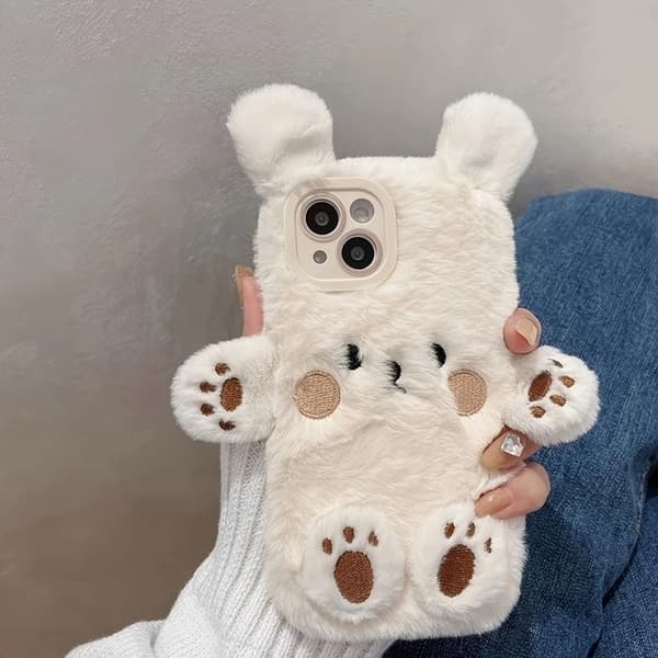 Telefonfodral: Söt 3D-plyschteddy "Teddy Bear" - Girly stil, kompatibel med iPhone 17 Pro Max