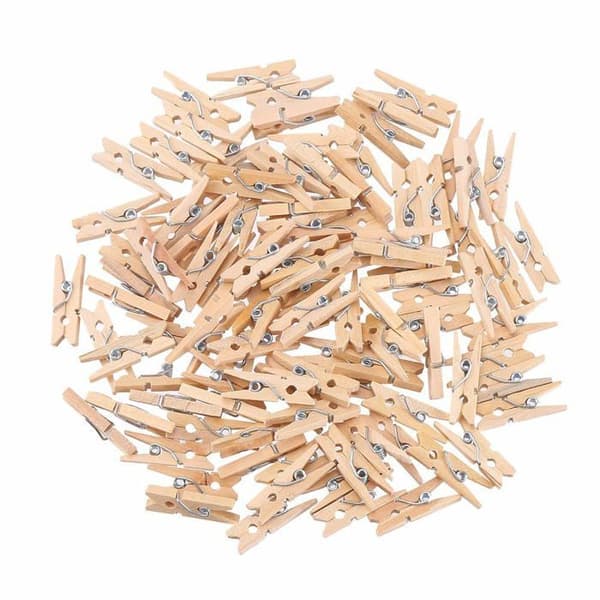 Mini-klämmor för hantverk i trä, robusta och hållbara (1 tum) — 100-pack