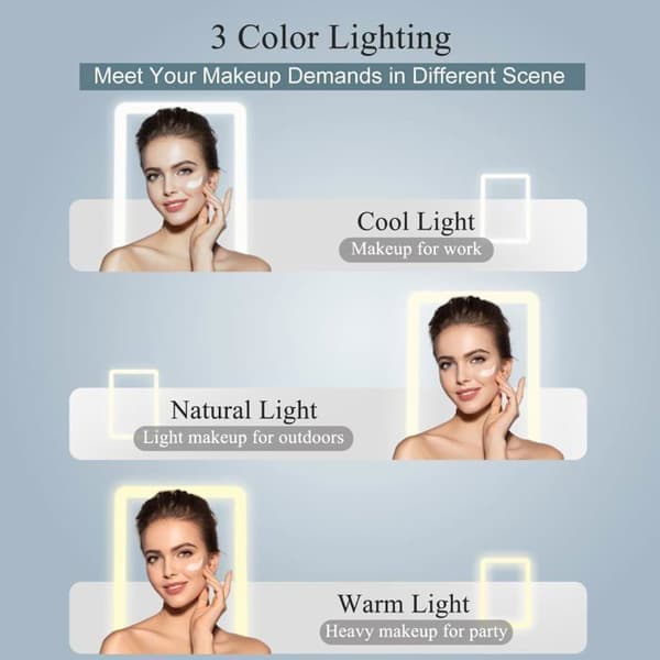 Bærbar genopladelig makeup-spejl: justerbart lys (3 farver), berøringsdimmer, foldbart LED skrivebordsspejl