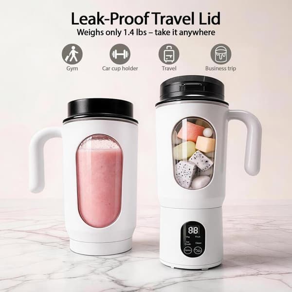 Bærbar smoothie mixer - SONGHUI - Beholder 580 ml - 50 W - USB-C genopladelig - 12 rustfrie stålblade