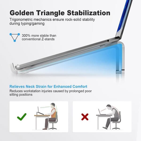 Stöd för bärbar dator - SONGHUI - Fällbar - Ventilerad - Aluminiumlegering - Universell 10–18"