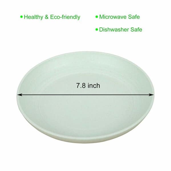 Tallrikar - SONGHUI - 7,8 tum - Vetestrå - Oförstörbara - Set om 4 (20 cm) grön