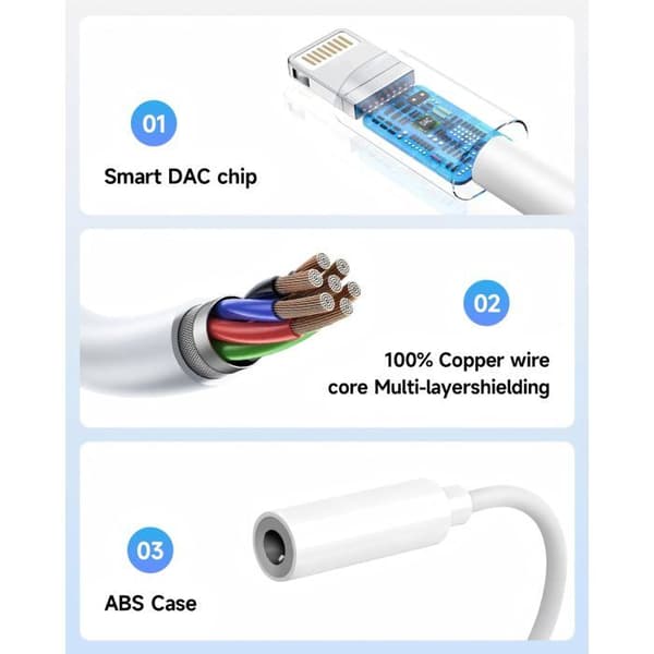Lightning-adapter til 3,5 mm hovedtelefonstik (sæt af 2) — Adapter/konverter til lyd til iPhone