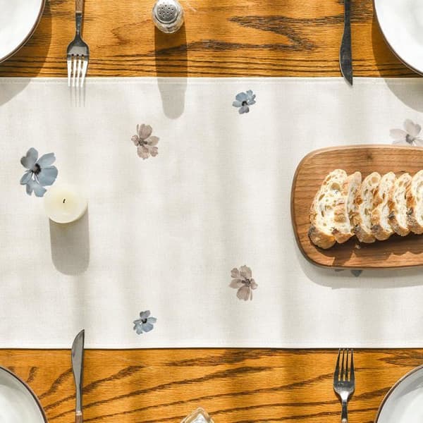 Bordløber - SONGHUI - Brune valmuer (blomsterdesign) - 100% polyester - 33 x 274 cm - Robuste syninger Bruna vallmo (brun)
