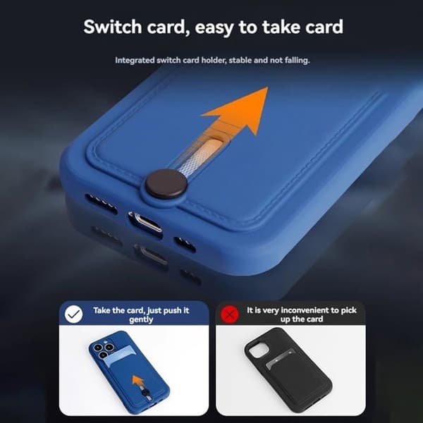 iPhone 15 Pro Max-fodral, med plats för SIM-kort, mjukt silikonfodral, röd.