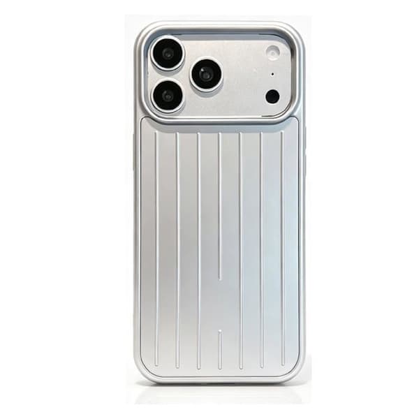 Telefoncover med elektroplaterede striber, sølvbeskyttelsescover til iPhone 17.