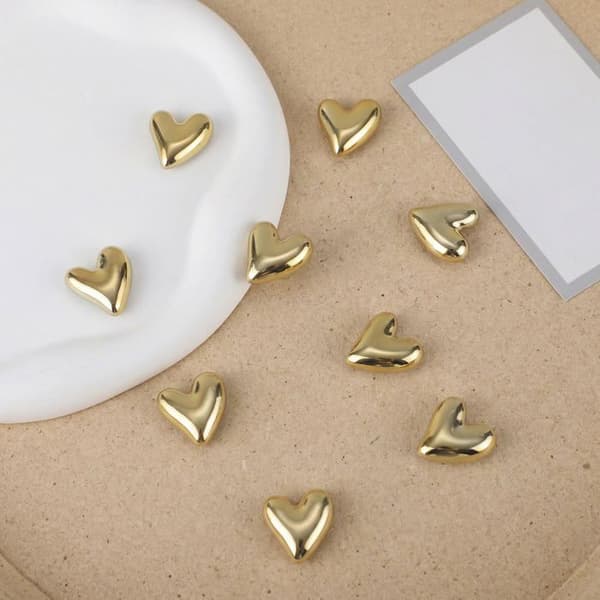 Kylskåpsmagneter - SONGHUI - Set med 18 - Guldiga - Hjärformade - 2,5 cm
