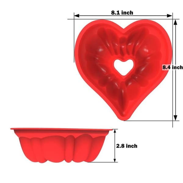 Hjärtfomad bakform (set om 2) – Non-stick silikonform i hjärtform (8 tum / ca 20 cm)