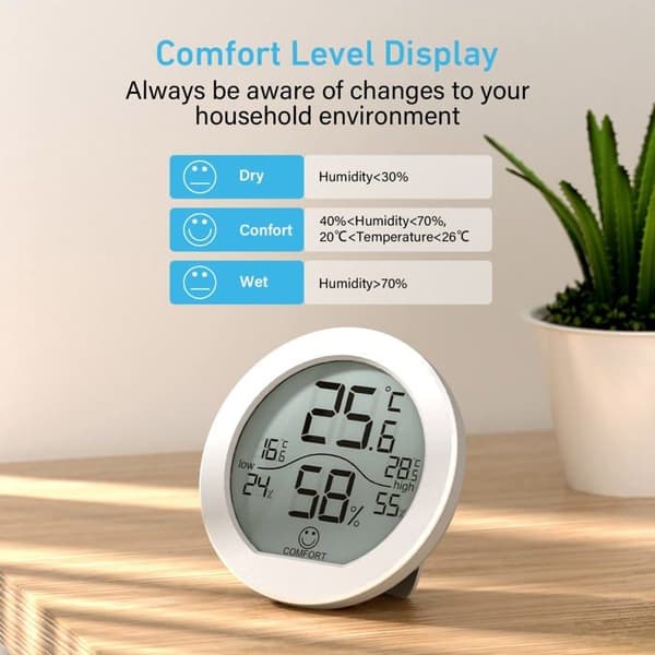 Digital termometer-hygrometer - SONGHUI - Hvid - ±1°F præcision - ±3% HR - Komfortindikator Vit