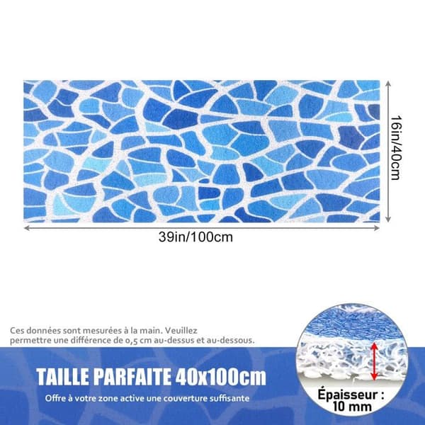 Antiskid badmatta 40 x 100 cm, mjuk, bekväm och säker, duschmatta i luffa PVC