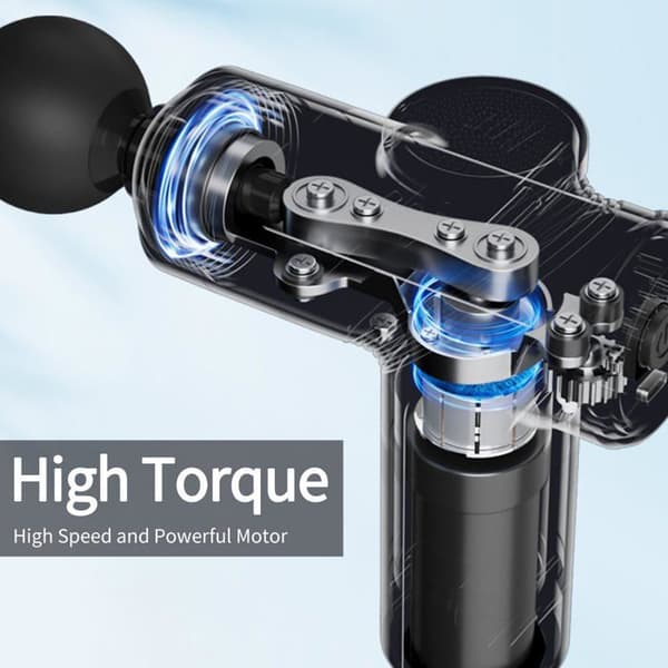 Djupvävnadsmassagepistol - SONGHUI - Bärbar modell - Tyst motor - 4 huvuden - Intelligent tryckdetektering