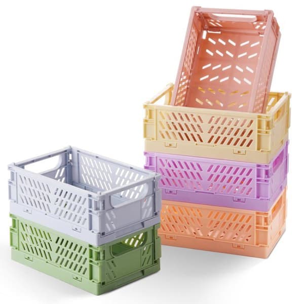 Förvaringskorgar - SONGHUI - Mini vikbara (set om 6) - Vikbar - Hållbar ABS - Färgmix Blå