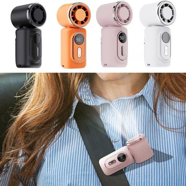 Bærbar ventilator - SONGHUI - Mini 3000 mAh - TEC-køling - LED-skærm 5 hastigheder - USB-C opladning