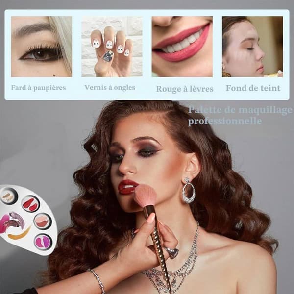Professionel makeuppalette - SONGHUI - fan med 5 pladser - rustfrit stål - dobbelt spatel - tommelfingerhul